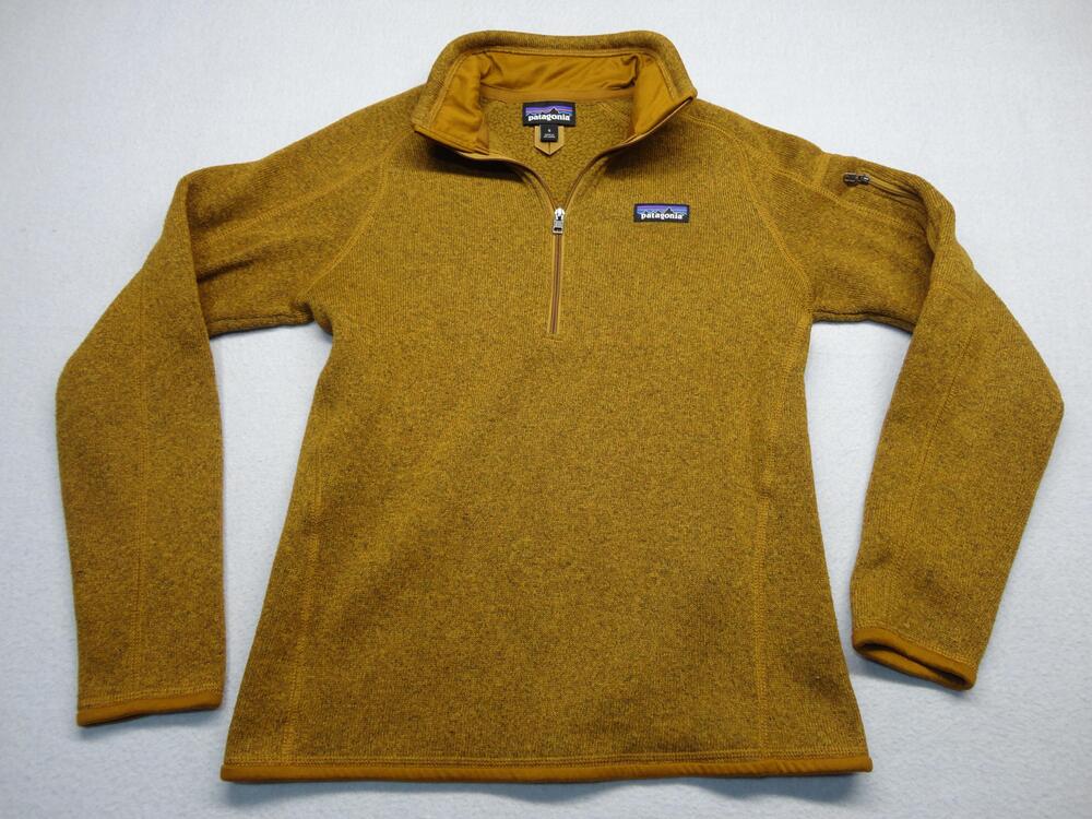 Patagonia Sweater Womens Small Gold Better Sweater Fleece 1/4 Zip Pullover